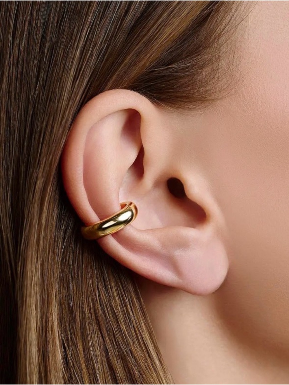 SHASHI Gold Smooth Hoop Ear Cuff